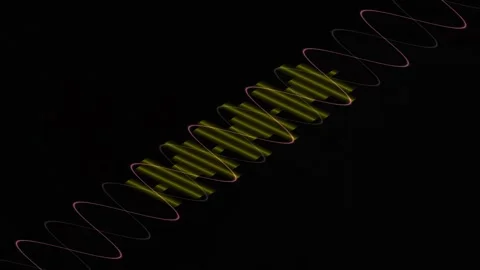 Vertical Coil Structure with Neon Spiral Motion Lighting Stock Footage 327601533