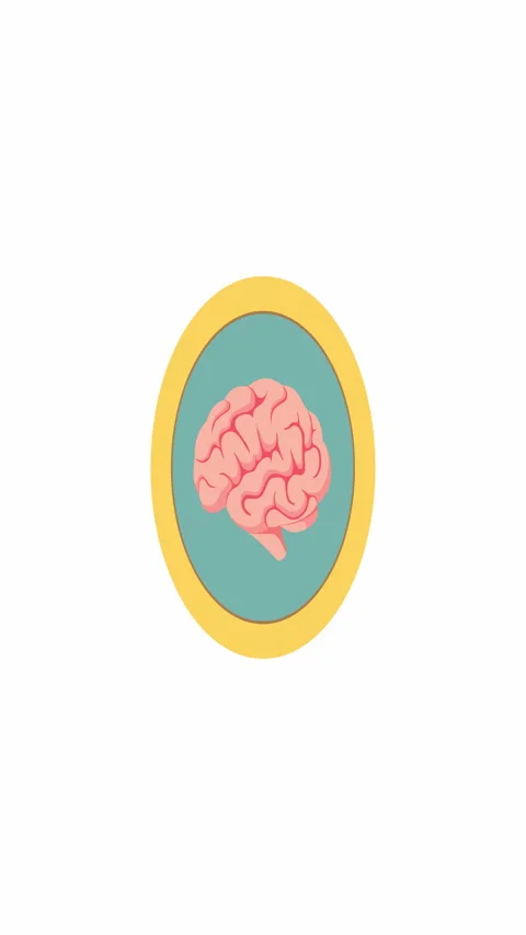Vertical Coin with Dollar and Brain Symbols Flat Vector Illustration Stock Footage 338281867