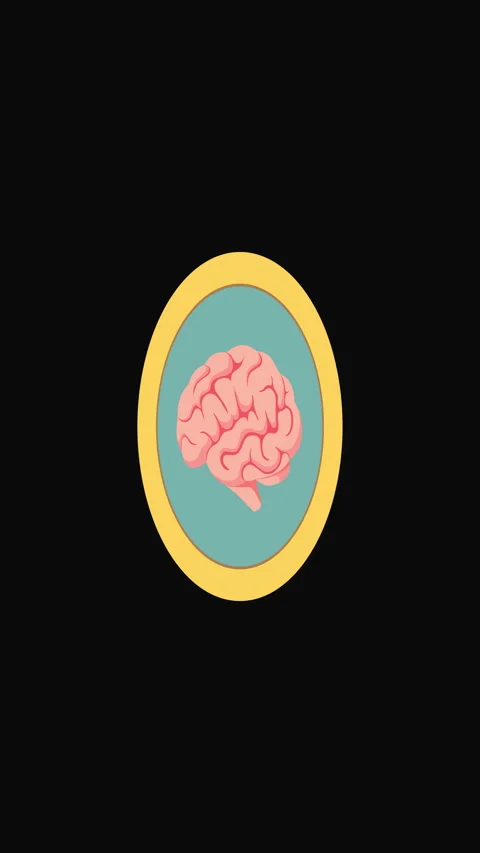 Vertical Coin with Dollar and Brain Symbols Flat Vector Illustration Stock Footage 338281869