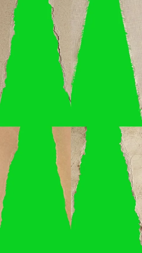 Vertical collage four craft recycle split texture revealing animated on green Video stock 335217033