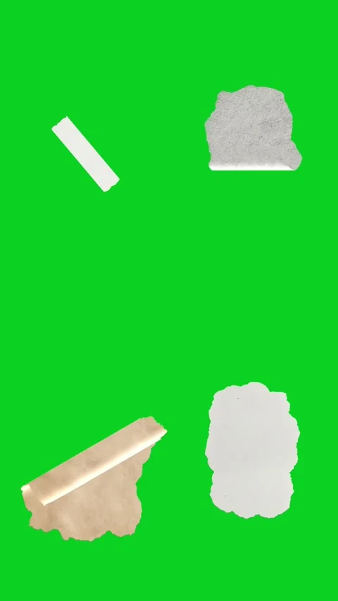Vertical collage four mixed paper float elements revealing animated on green Stock Footage 335217144