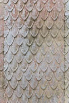 Vertical color close-up image of old wooden tile pattern facade Stock Photos