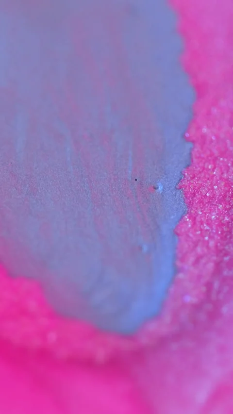 Vertical color ink background shimmering s blue wave pink Video stock 261420366