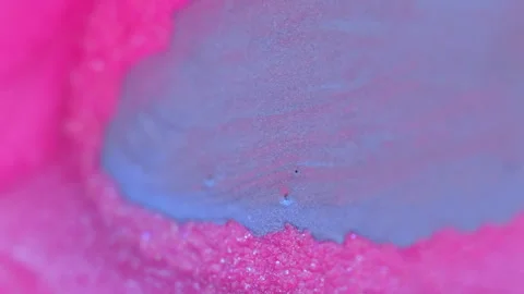 Vertical color ink background shimmering s blue wave pink Video stock 266733249