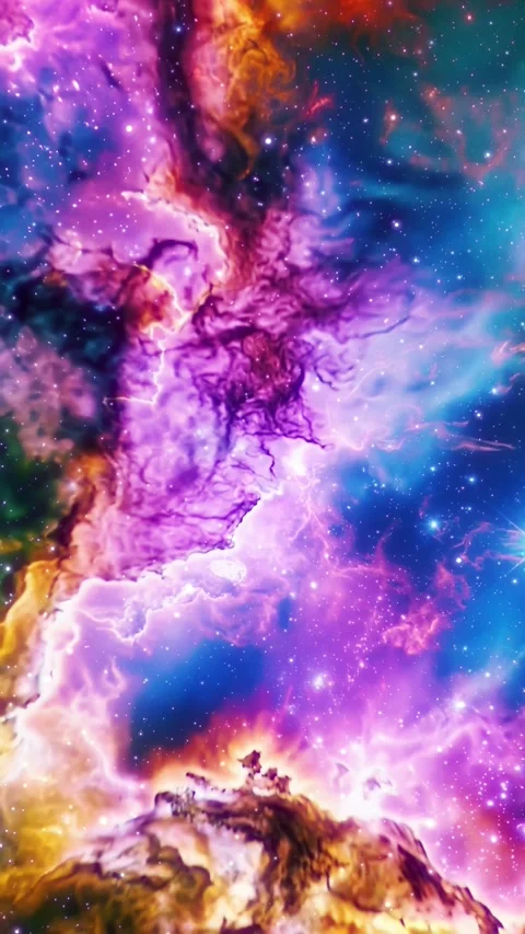 Vertical Color Nebula Flight Stock Footage 327147948