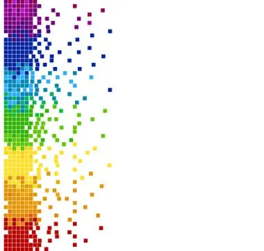 Vertical colored pixel mosaic Stock Illustration