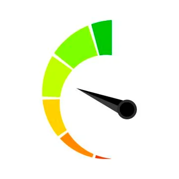 Vertical colored speedometer or barometer indicator Stock Illustration
