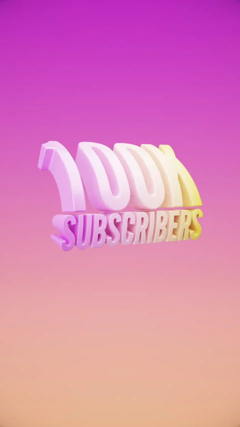 Vertical Colorful 100k Subscribers Text Animation for Social Media Stock Footage 245223397