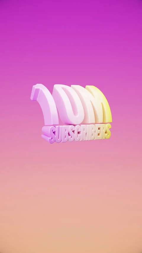 Vertical Colorful 10M Subscribers Text Animation for Social Media Stock Footage 245292465