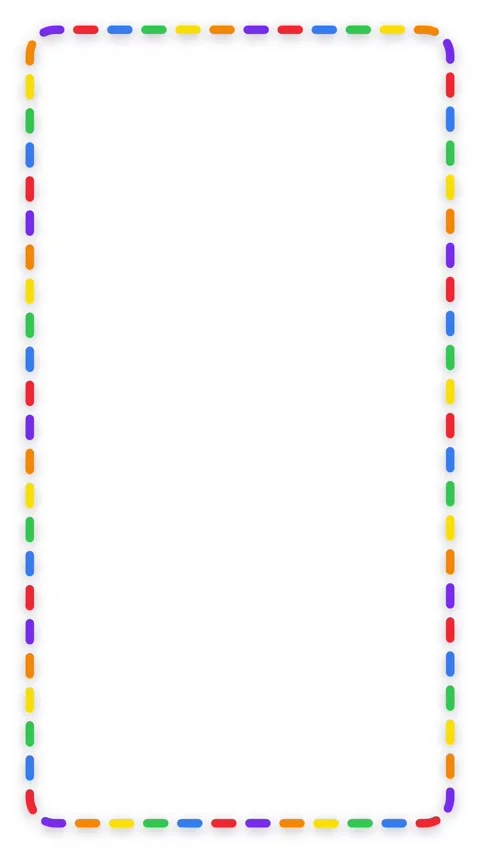 Vertical Colorful Dashed Line Border Loop with White Background Stock Footage 345304316