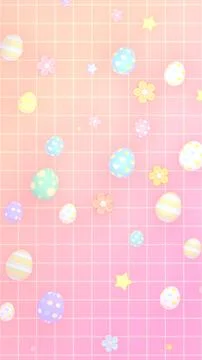Vertical colorful easter eggs and flower pattern Stock Illustration