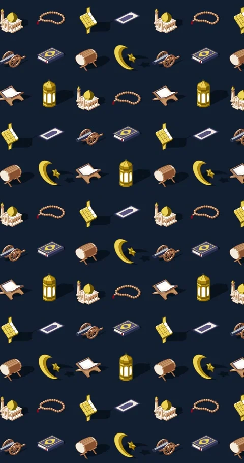 Vertical colorful eid themed motion loop of islamic icons Stock Footage 327246503