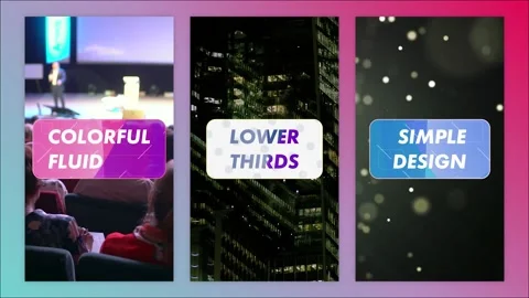 Vertical Colorful Fluid Lower Thirds After Effects素材