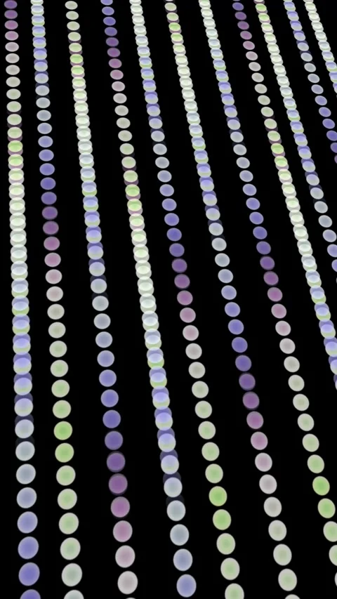 Vertical Colorful Glowing Dot Lines Flowing 4K Seamless Loop Video stock 333815279