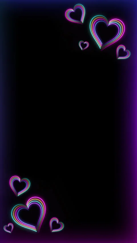 VERTICAL COLORFUL HEARTS FRAME Stock Footage 267986932