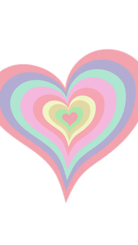 VERTICAL COLORFUL HEARTS SCREEN Stock Footage 267482845