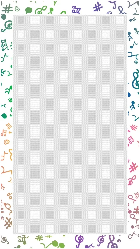 Vertical Colorful Musical Note Frame Moving 4K Loop Alpha 動画素材 335453577