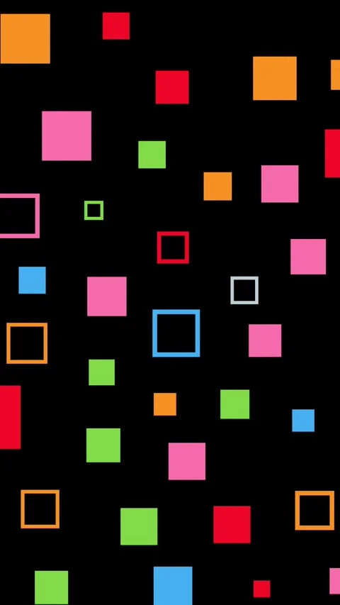 Vertical Colorful Square Block Pattern Random 4K Loop Black Stock Footage 338276412