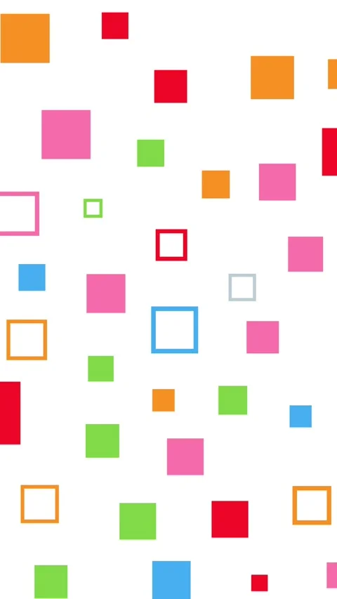Vertical Colorful Square Block Pattern Random 4K Loop White Stock Footage 338276413