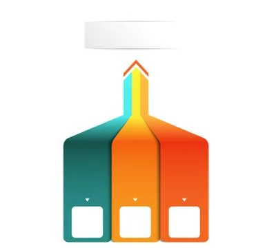 Vertical colourful strips with prospect and shade. Template Infographic for 3 Illustrazione stock
