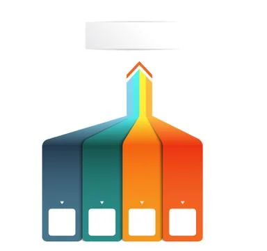 Vertical colourful strips with prospect and shade. Template Infographic for 4 Stock Illustration