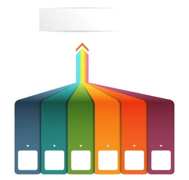Vertical colourful strips with prospect and shade. Template Infographic for 6 Illustrazione stock