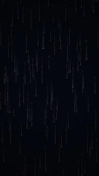 Vertical columns of glowing red and white binary code streams cascading dow.. Stock Illustration