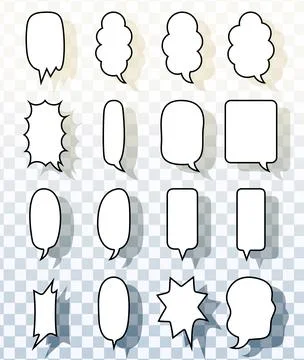 Vertical Comic Bubbles Vector Collection For Dialogue And Design Stock-Illustration