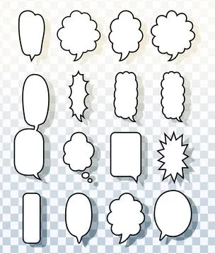 Vertical Comic Speech Bubbles Vector Set For Dialogue And Manga Stock Illustration