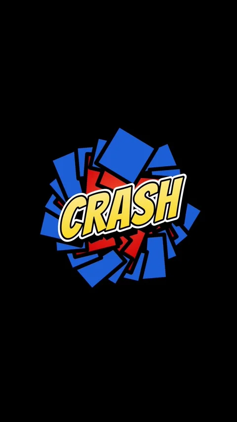 Vertical comic style crash text floating on black background Stock Footage 337209054