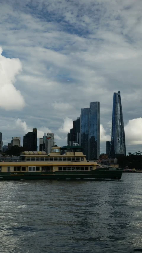 Vertical Commute on Sydney ferry in Australia 6K Stock Footage 309338181