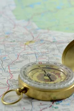 Vertical Compass and Map Stock Photos