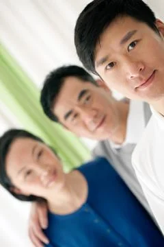 Vertical composition Oriental figures Asian Smile 30 to 40. Oriental Asians Stock Photos