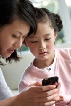 Vertical composition Warm Asia Oriental Asians Share Children Communication Stock Photos