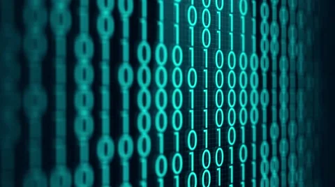 Vertical Computer Binary Code in Blue Digital Landscape Stock Footage 68683023