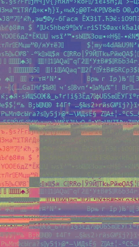 Vertical computer glitch program failure script Stock-Footage 237925515