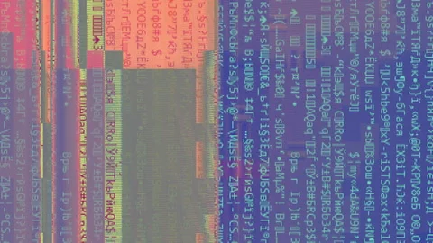 Vertical computer glitch program failure script Stock Footage 246554208