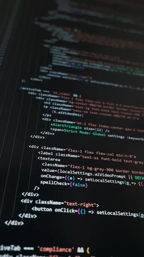 Vertical Computer Programming Code for Artificial Intelligence Application Stock-Footage 334727702