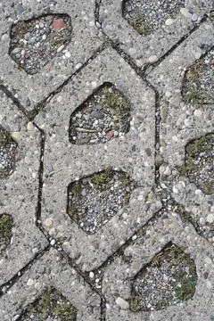 Vertical concrete grass pavers pattern texture background Stock Photos