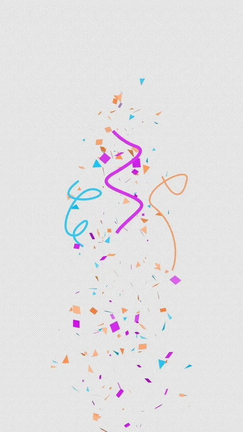 Vertical confetti animation alpha channel Stock Footage 319780905