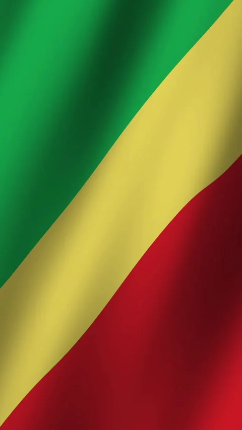 Vertical Congo Flag footage video waving in wind, Flag of Congo waving anima Video stock 280906142