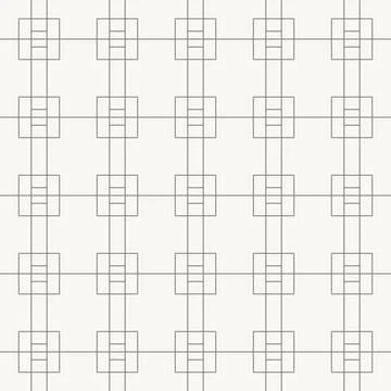 Vertical connector squares seamless pattern in minimal line design, geometric 库存插图