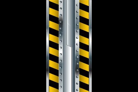 Vertical Construction Gate Element, Game, Opening, Animation Stock Illustration