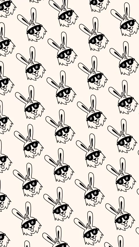 Vertical Cool rabbit seamless pattern looping animation Stock Footage 339295209