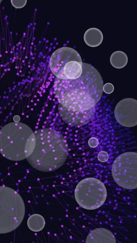 Vertical Cosmic Floating Orbs Motion Graphic Background Stock Footage 345783001