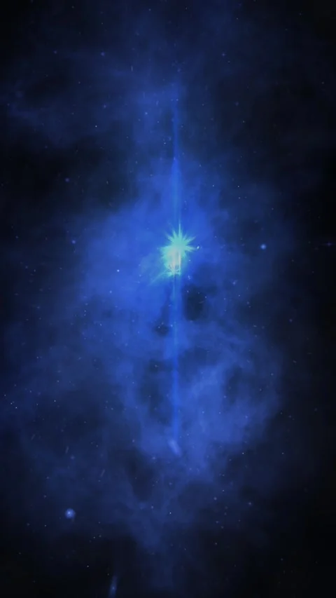 Vertical Cosmos Blue Space Star Flight 4K Loop Stock Footage 268649937