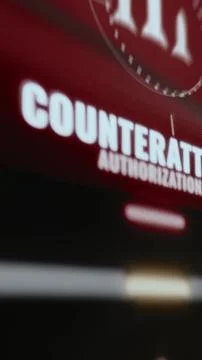 Vertical counterattack authorization command interface screen Stock Photos