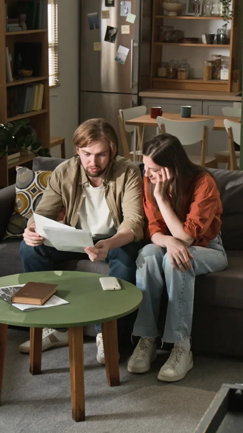 Vertical of Couple of Actors Reviewing Script Rehearsing during Film Production 動画素材 348266797