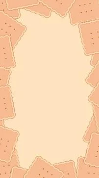 Vertical cracker biscuit story frame with empty center flat vector Illustrazione stock