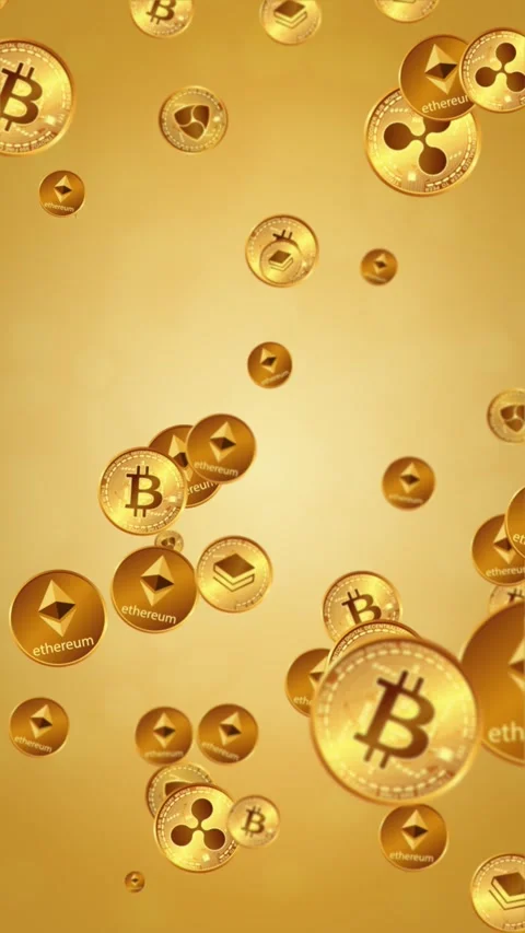 Vertical Crypto Coins Background Loop Stock Footage 330863097